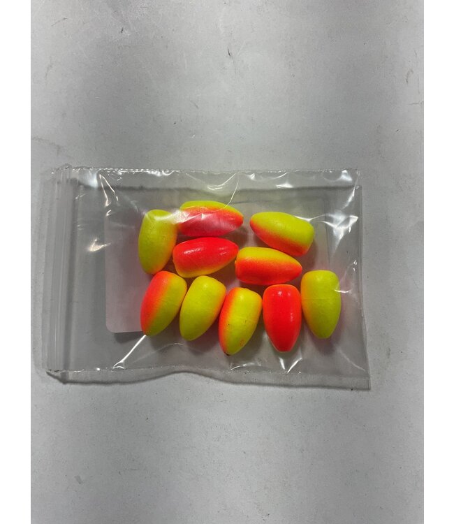 WORM HARNESS FLOATIES - YELLOW/ORANGE 10/PK