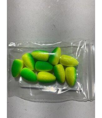 WORM HARNESS FLOATIES - GREEN/CHARTREUSE 10/PK
