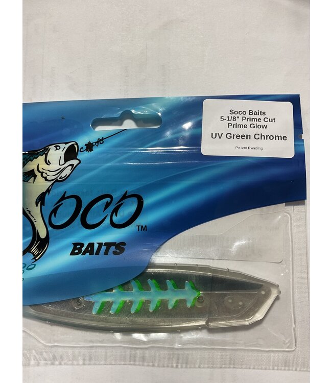 Soco Baits 5-1/8" Prime Cut UV GREEN CHROME