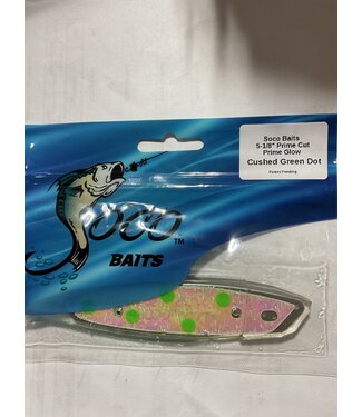 Soco Baits 5-1/8" Prime Cut CRUSHED GREEN DOT