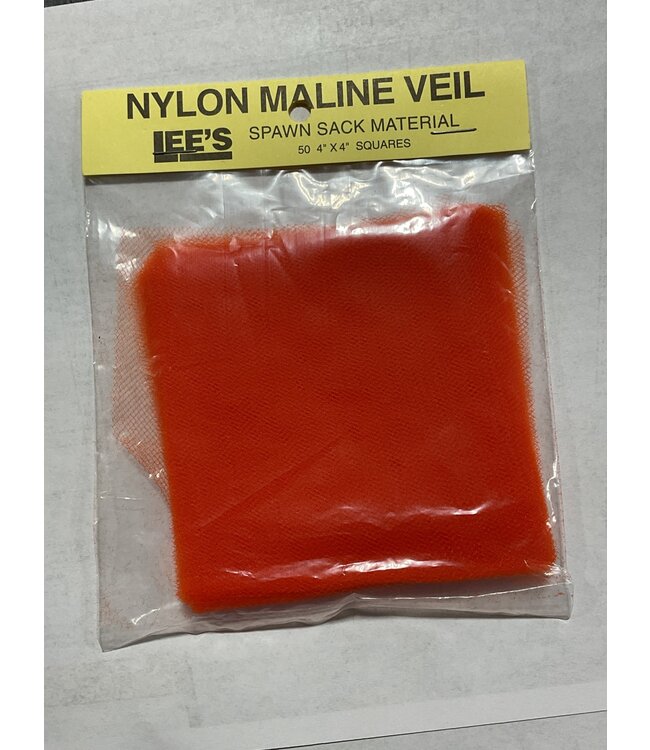 Lee’s Spawn Netting – Nylon Maline Veil Spawn Tying Material 4X4 SQUARE 50CT