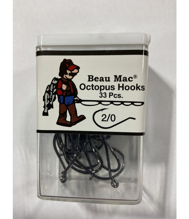 BEAU MAC-SMI BeauMac  Hooks Octopus Steelhead Black 33-pcs SZ 2/0