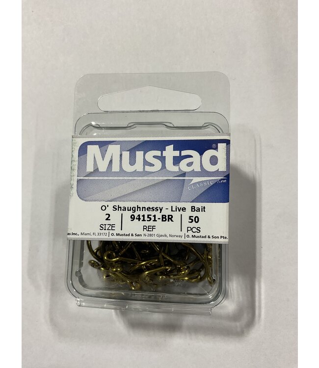 Mustad MUSTAD 94151-BR SZ 2 O'SHAUGHNESSY-LIVE BAIT 50PK
