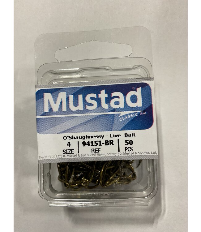 Mustad MUSTAD 94151-BR SZ 4 O'SHAUGHNESSY-LIVE BAIT 50PK
