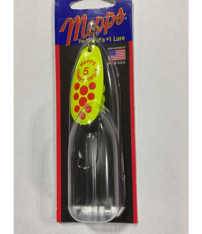 (CTV5PR TCRD) MEPPS COMET TRU-V (SALMON RIVER LEGAL SINGLE) 1/2OZ CHARTREUSE RED DOTS