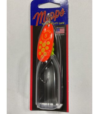 SHELDONS (MEPPS) MEPPS COMET TRU-V (SALMON RIVER LEGAL SINGLE) 1/2OZ ORANGE CHARTREUSE DOTS (CTV5PR TOCH)
