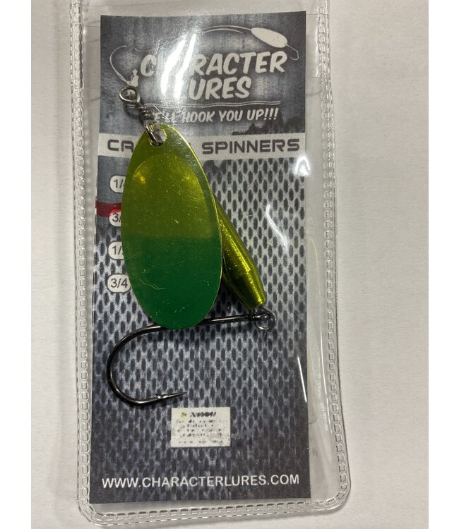(CL-SP4-009) CHARACTER LURES CASTING SPINNERS 3/8OZ CHARTREUSE