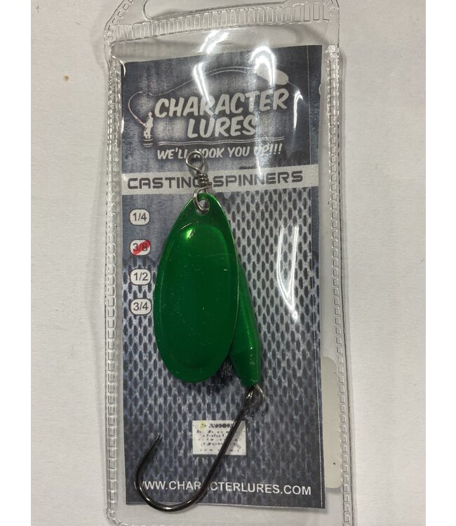 (CL-SP4-008) CHARACTER LURES CASTING SPINNERS 3/8OZ GREEN