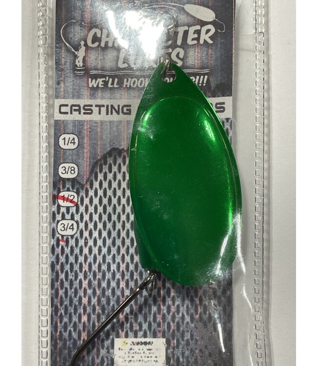 (CL-SP5-008) CHARACTER LURES CASTING SPINNERS 1/2OZ GREEN