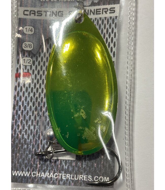 (CL-SP6-009) CHARACTER LURES CASTING SPINNERS 3/4OZ CHARTREUSE