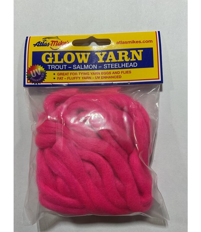 Atlas Mike's Atlas 77009 UV Glow Yarn, 144" Cerise