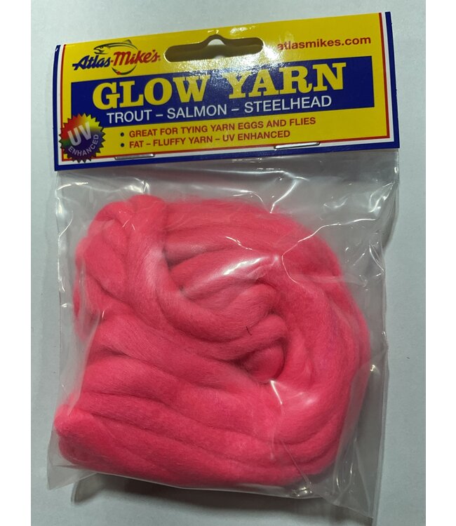 Atlas Mike's Atlas 77005 UV Glow Yarn, 144", Hot Pink
