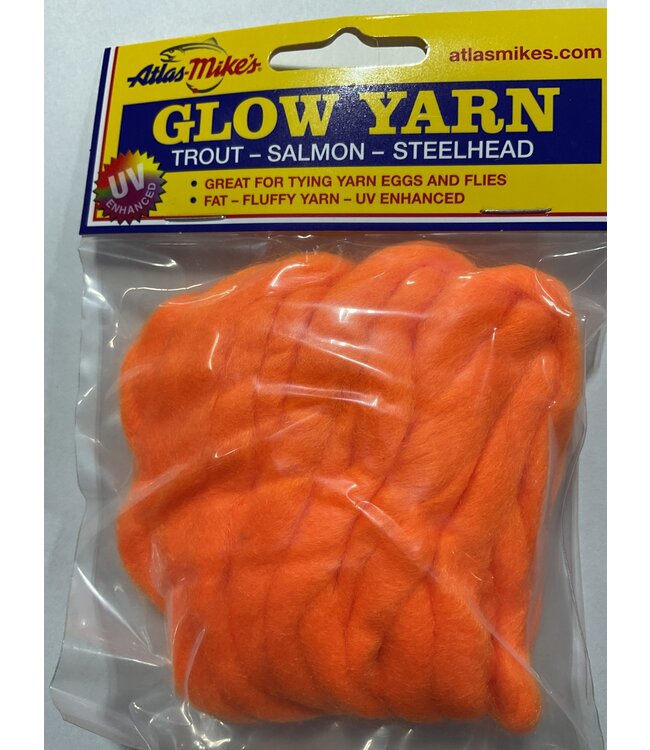 Atlas Mike's Atlas 77013 UV Glow Yarn, 144" Fire Orange