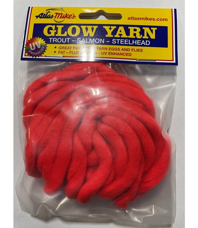 Atlas Mike's Atlas 77006 UV Glow Yarn, 144" Flame Red