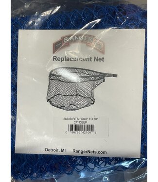 RANGER REPLACEMENT NET 2830 FITS HOOP TO 30” X 24”DEEP BLUE