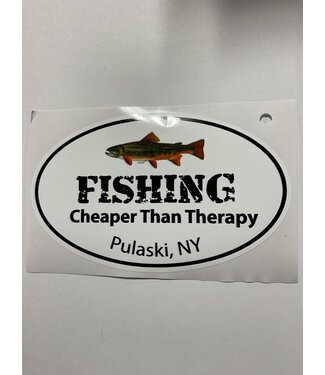 FISHING CHEAPER THAN THERAPY STICKER