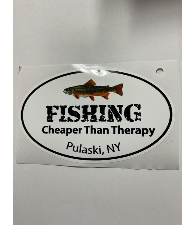 FISHING CHEAPER THAN THERAPY STICKER