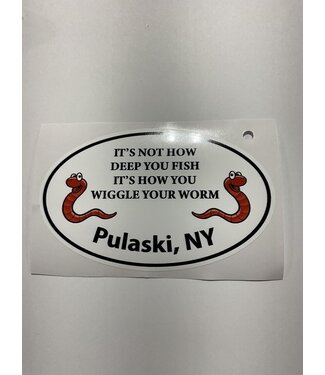 IT'S NOT HOW DEEP YOU FISH IT'S HOW YOU WIGGLE THE WORM STICKER