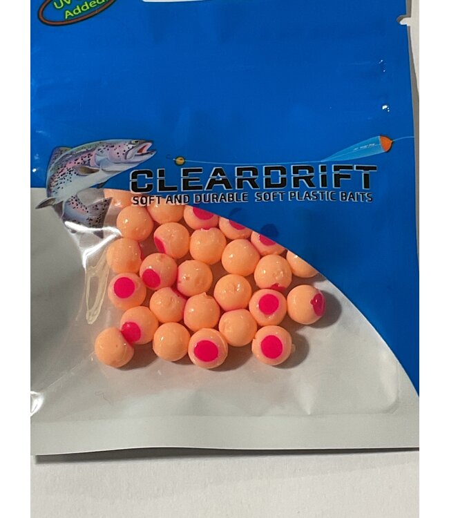 CLEARDRIFT CLEARDRIFT SOFT BEADS - EMBRYO - 8MM - 30PK - DEAD EGG/HOT PINK DOT
