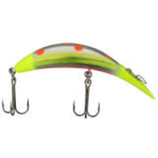 YAKIMA BAIT COMPANY YAKIMA FLATFISH M2 DOUBLE TROUBLE CHARTREUSE ORANGE
