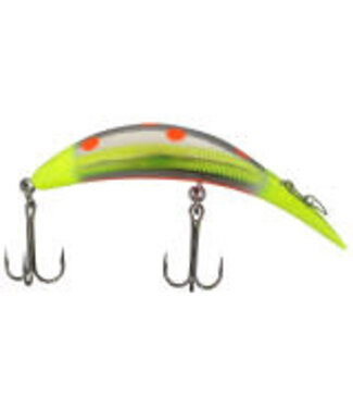 YAKIMA BAIT COMPANY YAKIMA FLATFISH M2 DOUBLE TROUBLE CHARTREUSE ORANGE