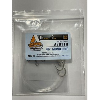 ADDYA PRE-RIGGED HOOKS A701-BR-1, 46" MONO LINE LEADER