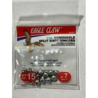 EAGLE CLAW SZ-7 NON-LEAD REMOVABLE SPLIT-SHOT SINKERS 15/BAG