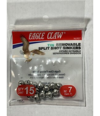 EAGLE CLAW SZ-7 NON-LEAD REMOVABLE SPLIT-SHOT SINKERS 15/BAG