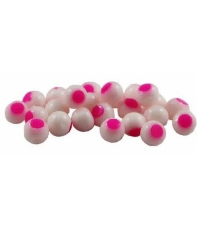 CLEARDRIFT SOFT BEADS EMBRYO 10MM WASHED OUT / HOT PINK DOT
