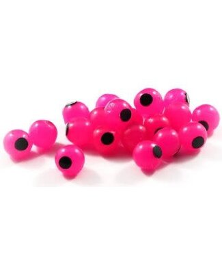 CLEARDRIFT CLEARDRIFT SOFT BEADS - EMBRYO -10MM - 24 PK - HOT PINK / BLACK DOT