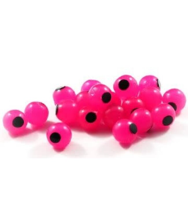 CLEARDRIFT SOFT BEADS EMBRYO 10MM - 24 PK - HOT PINK / BLACK DOT