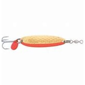 LUHR-JENSEN KROCODILE SPOON 1/2OZ Hammered Brass / Fire Side Stripe