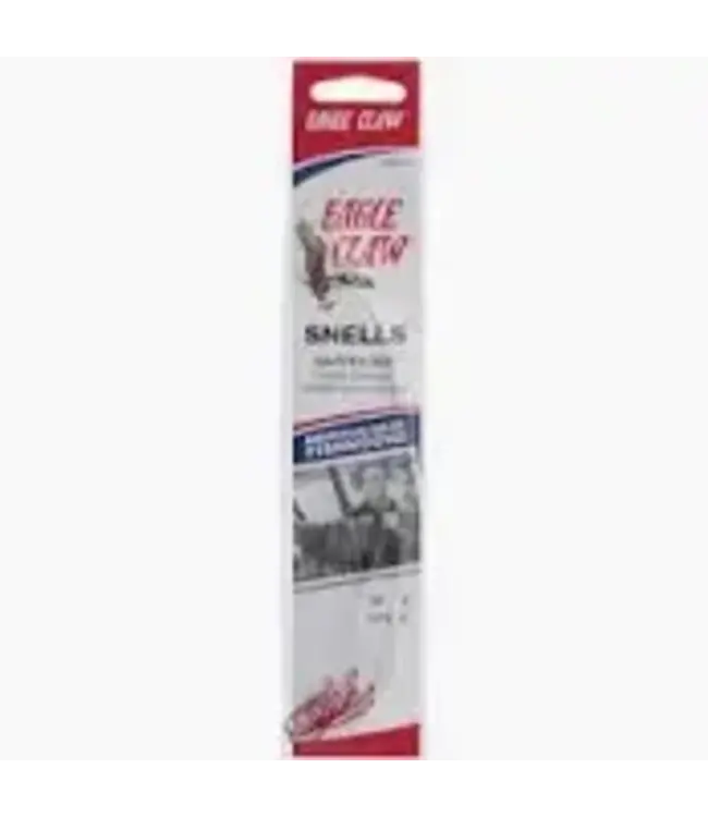 (016-4) EAGLE CLAW SZ-4  SNELLED HOOK PLAIN SHANK COLOR-GOLD 6/pk