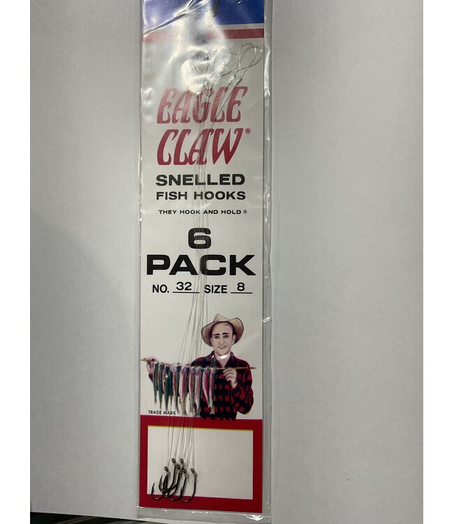 Eagle Claw (032-8) EAGLE CLAW SZ-8 DOUBLE SNELLED HOOK PLAIN SHANK BRONZE