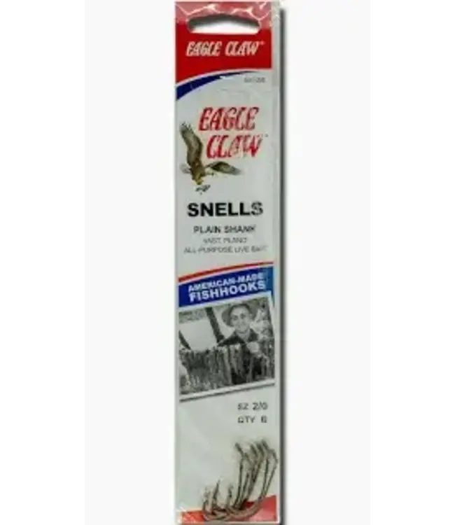 WRIGHT & MCGILL CO. (031-1) EAGLE CLAW SZ-1 SINGLE SNELLED HOOK PLAIN SHANK BRONZE 6/pk