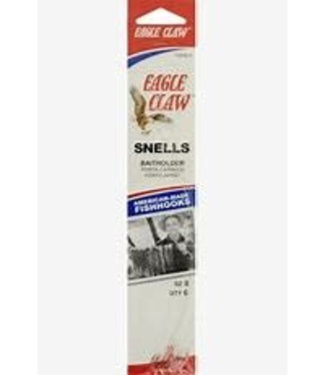 (139GE-4) Eagle Claw Snells Hooks 6Pk Sz4 Red Classic Baitholder