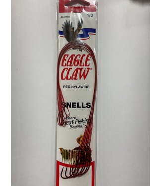 Eagle Claw (423RNW-1/0) NYLAWIRE BAITHOLDER 6" SNELL RED