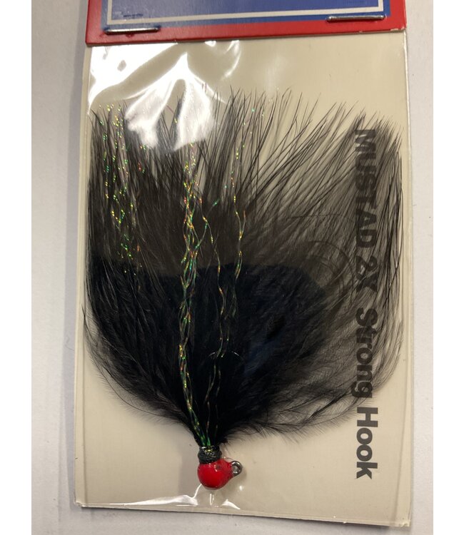Challenger Lures CHALLENGER MARABOU JIG RED HD/BLACK BODY W/FLASH 1/32oz