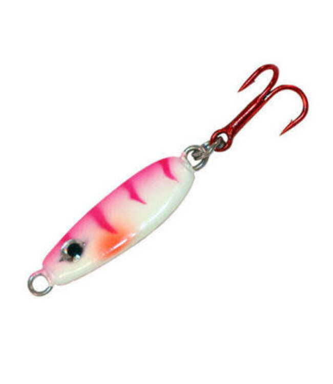 NORTHLAND FISHING TACKLE NORTHLAND UV FORAGE MINNOW JIG 1/16oz PINK TIGER FMUVJ8-26