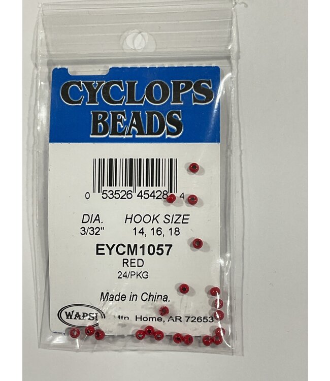 Wapsi (EYCM1057) PAINTED CYCLOPS BEADS, 3/32" RED