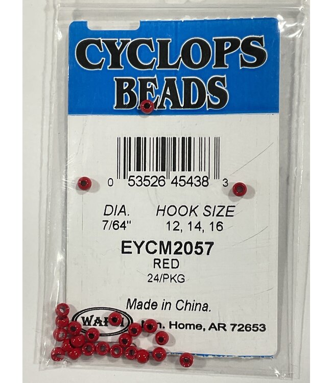 Wapsi (EYCM2057) PAINTED CYCLOPS BEADS, 7/64" RED
