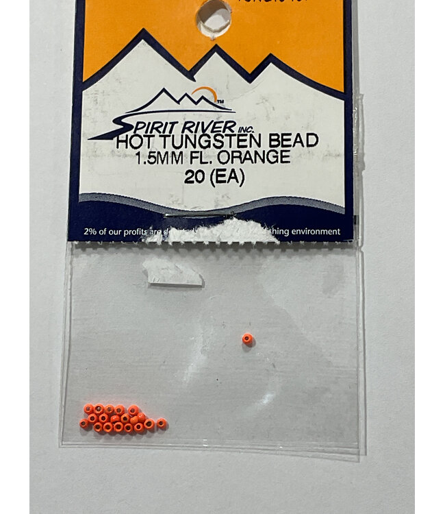 Hot Tungsten Beads 1.5mm 1/16 inch Fl Orange  	TUNG15131