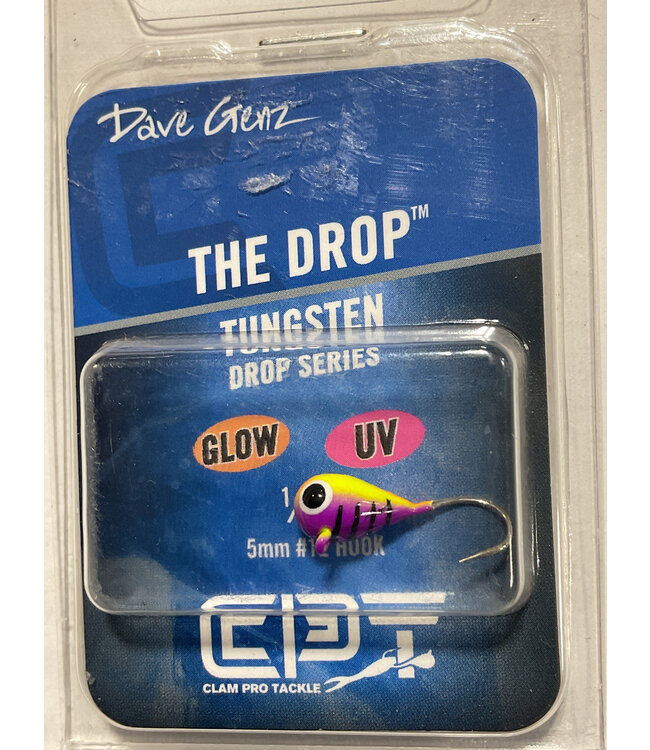 CLAM CORPORATION CLAM OUTDOORS DROP JIG SZ12 1/16OZ GLOW PURPLE TIGER