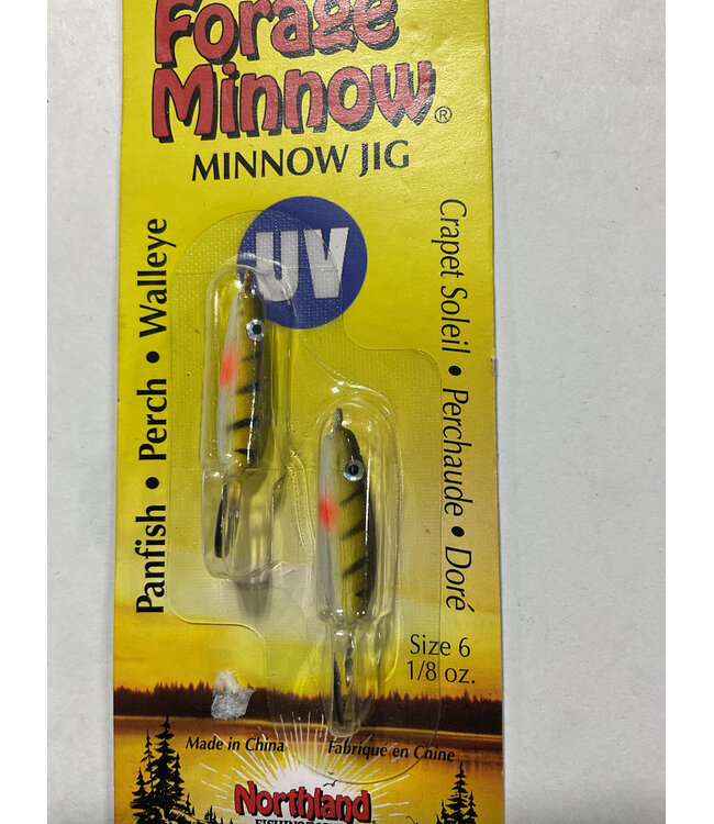NORTHLAND FISHING TACKLE NORTHLAND UV FORAGE MINNOW JIG 1/8oz GREEN PERCH FMUVJ6-23