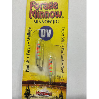 NORTHLAND FISHING TACKLE NORTHLAND UV FORAGE MINNOW JIG 1/16oz ELECTRIC PERCH FMUVJ8-60