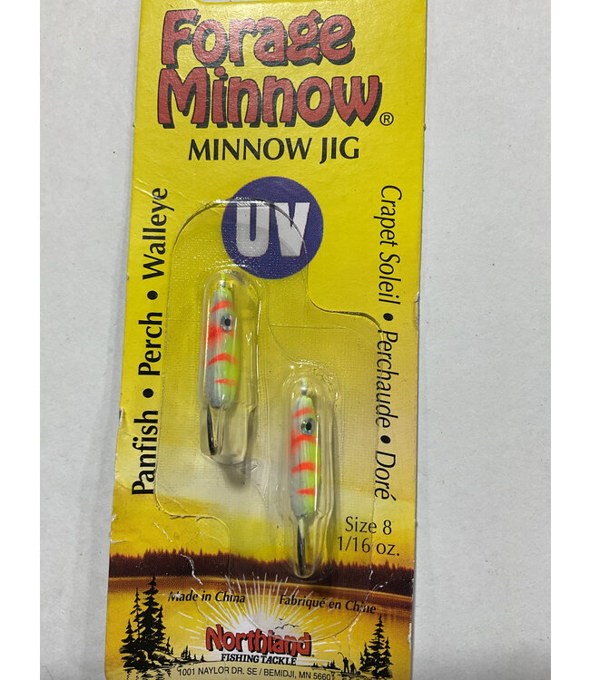 NORTHLAND FISHING TACKLE NORTHLAND UV FORAGE MINNOW JIG 1/16oz ELECTRIC PERCH FMUVJ8-60