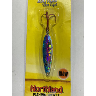 NORTHLAND FISHING TACKLE NORTHLAND BUCK-SHOT RATTLE SPOON 3/8oz SG RAINBOW BRS5-25