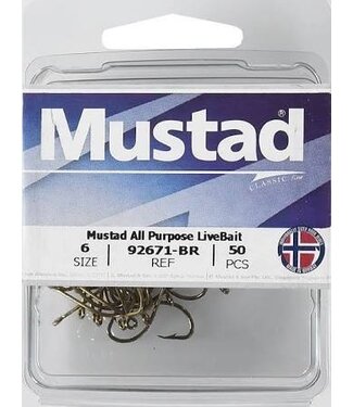 Mustad Mustad 92677-BR-1-50 Beak Hooks 50Pk PB Sz1 Bronze