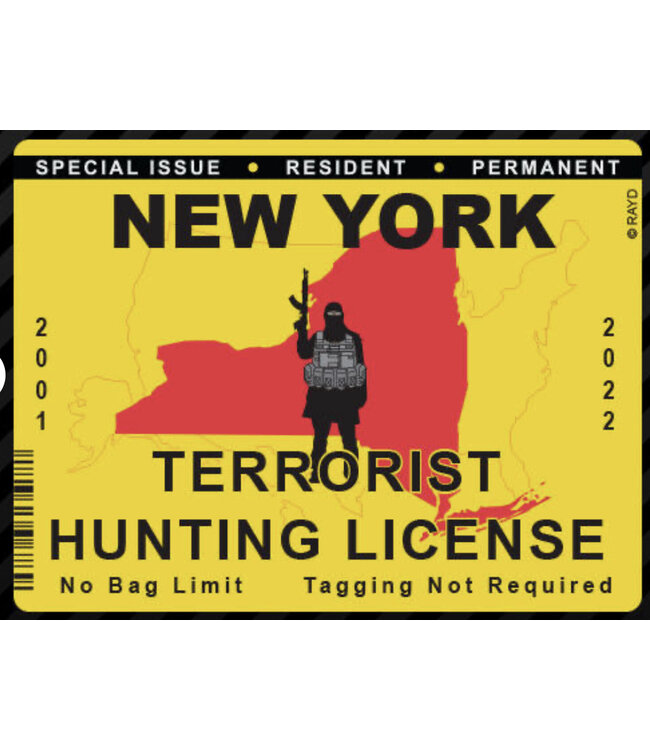TERRORIST HUNTING PERMIT STICKER