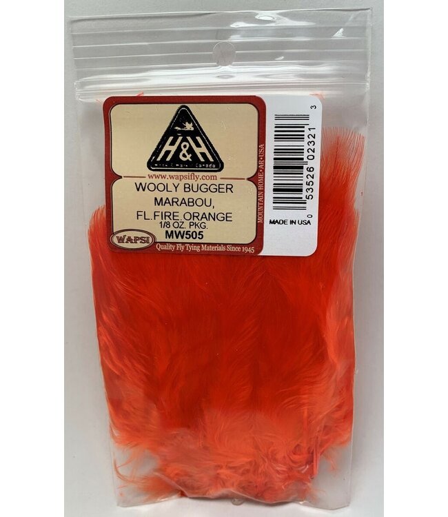Wapsi (MW505) WOOLY BUGGER MARABOU, FL.FIRE.ORANGE